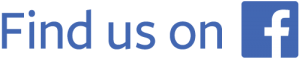 "find us on facebook" logo
